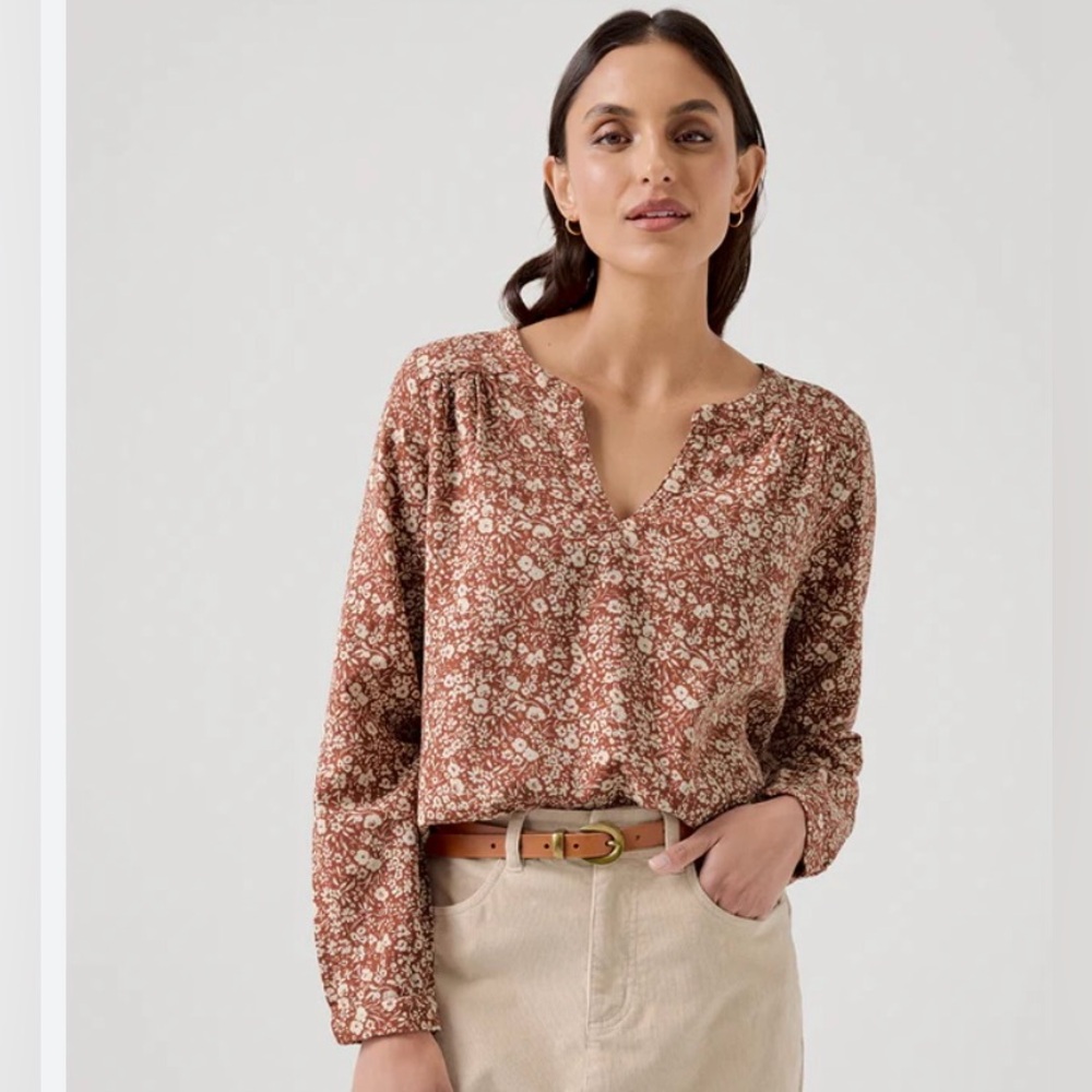 Floral Print Cotton Blouse